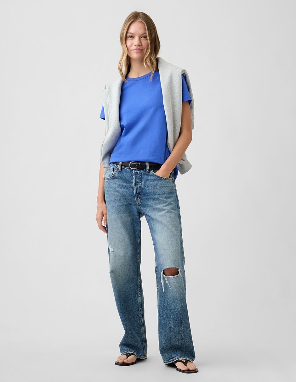 Playera manga corta cuello redondo para mujer
